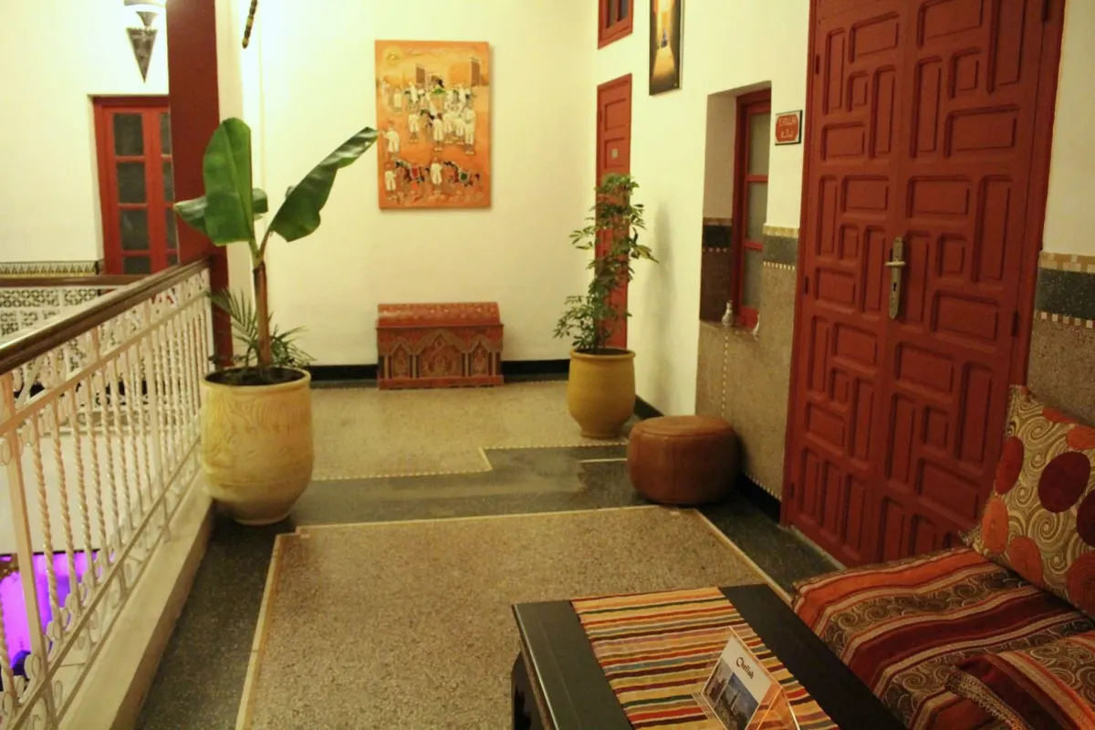 Chellah’s small private patio with plants